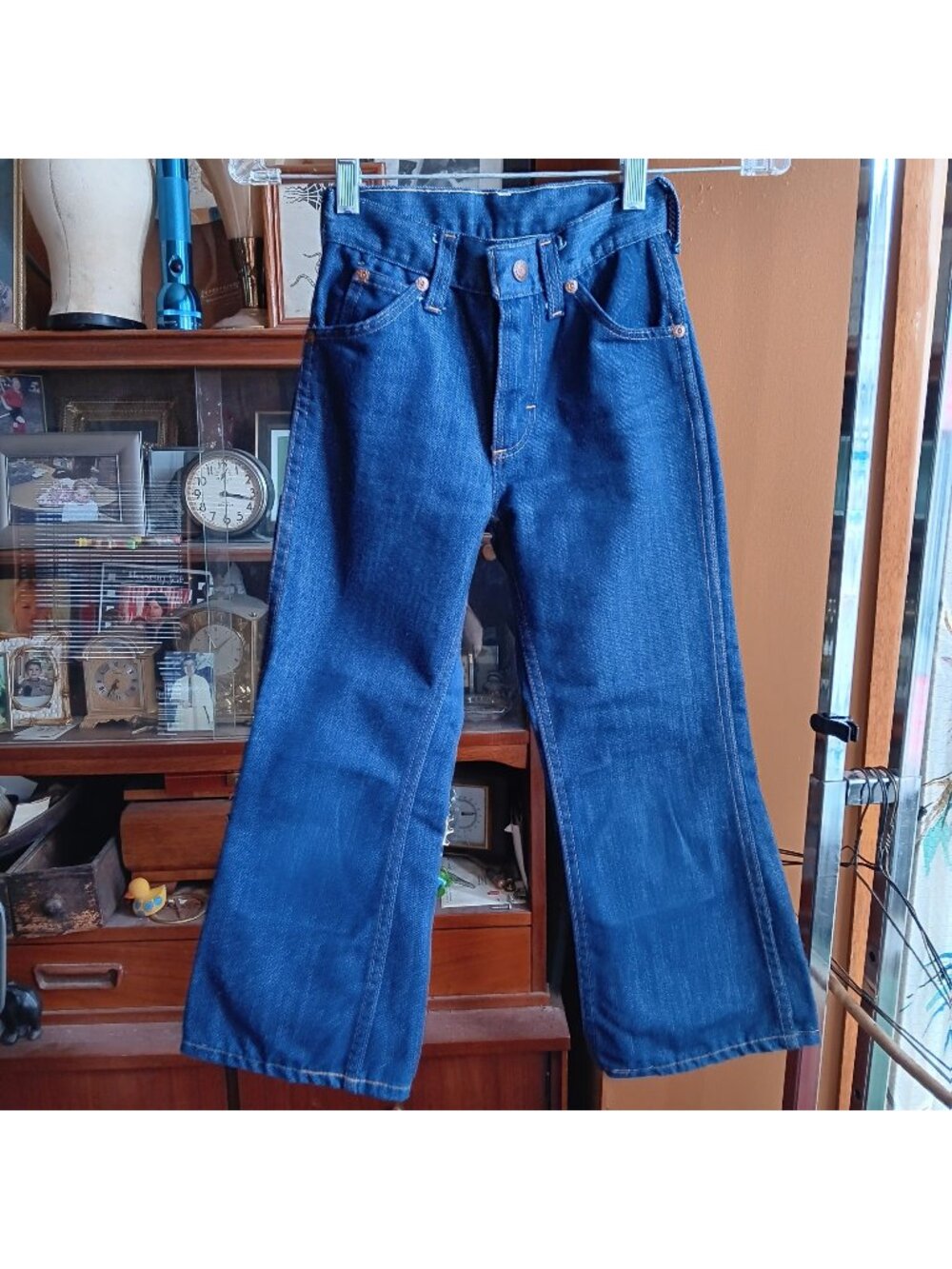 Boys 22x22 5T True Vintage Flared Denim Jeans Wards Power Denim 1970's Hippy Kid